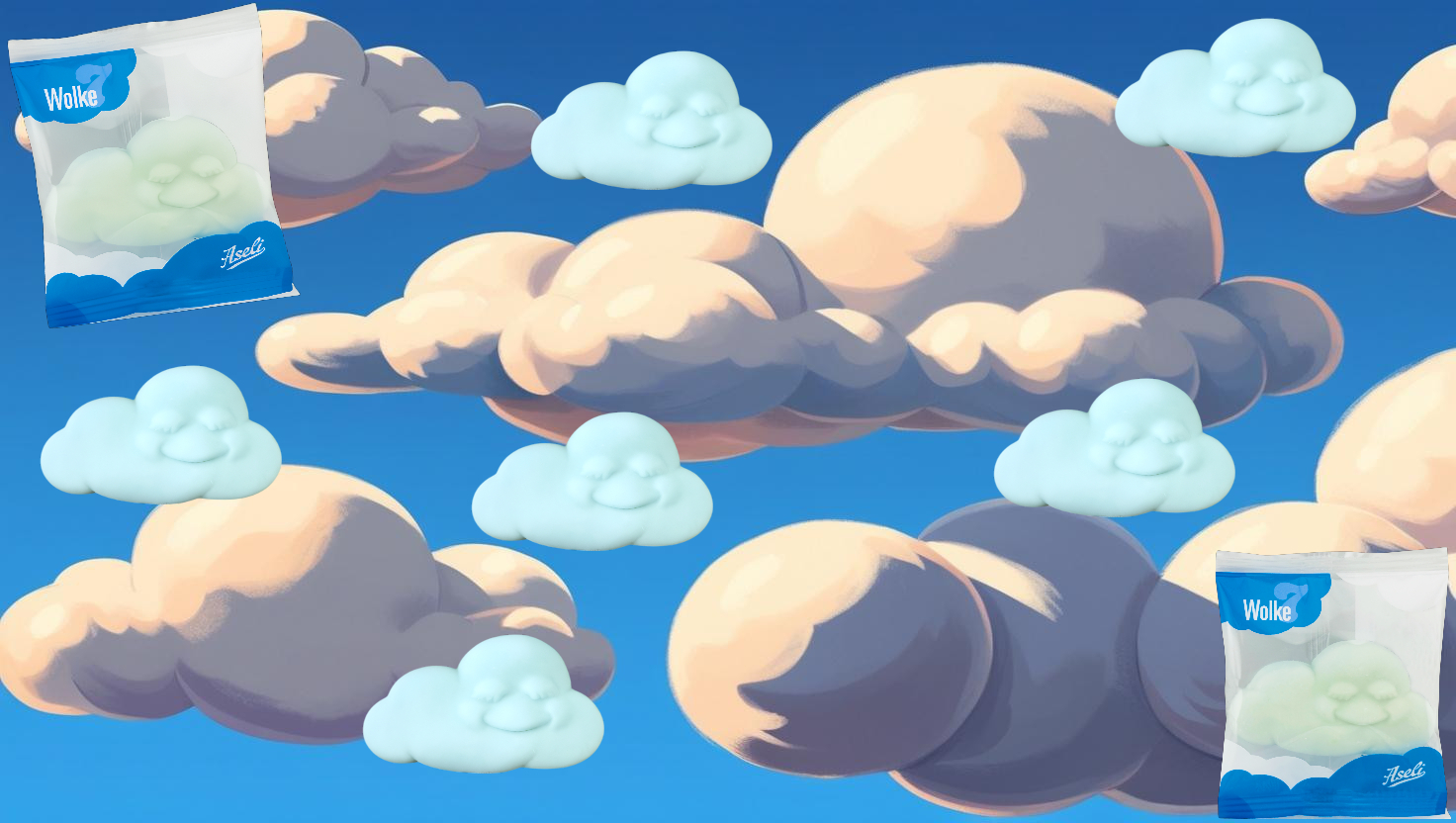 Wolke 7 mit individuellen Werbeetikett